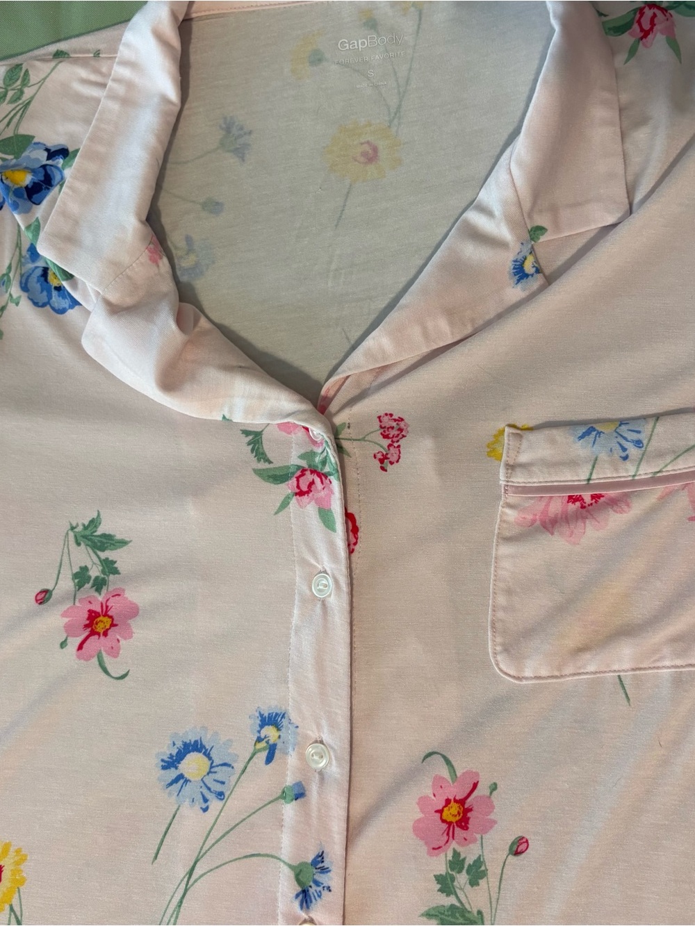 GAP BODY two piece soft pajama short set S NWT pink floral - Picture 2 of 3